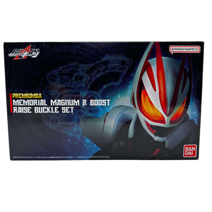 Bandai action figure [BOXED] Kamen Rider Geats: Premium DX Memorial Magnum & Boost Raise Buckle Set